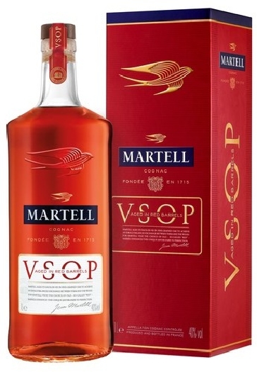 Martell VSOP Red Barrel Cognac 40% 1L gift pack