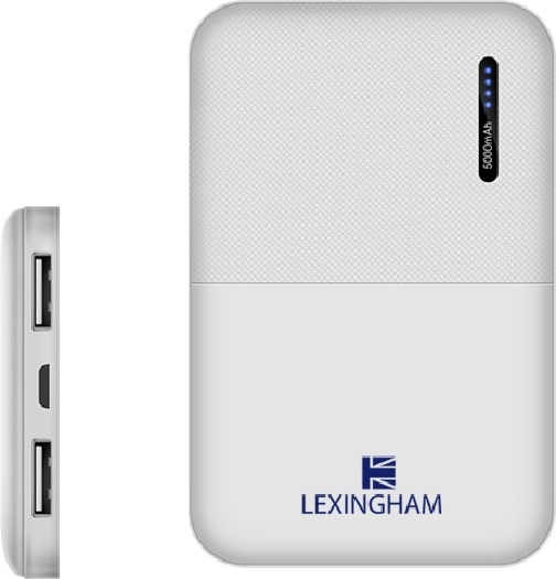 Lexingham 5910 Portable Power Bank 5000 mAh 2 port 2.1A