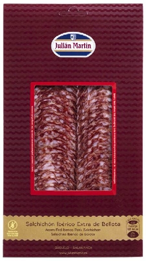 Julián Martín Sliced acorn-fed Iberico pork salchichon package 100g