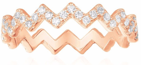 APM Monaco Up And Down Ring - Pink Silver APM Monaco Up And Down Ring - Pink Silver