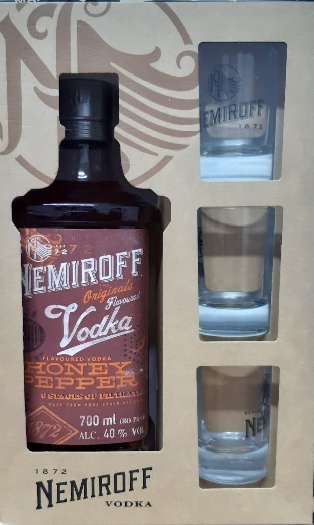 Vodka Nemiroff Honey Pepper Gift Set 0.7L