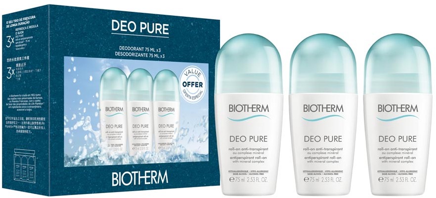 Biotherm Pure Deodorant Roll-On Trio Biotherm Pure Deodorant Roll-On Trio