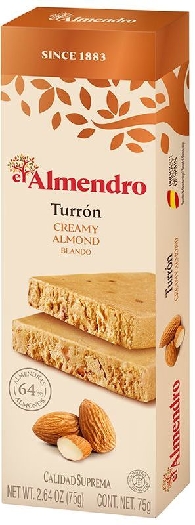 El Almendro Creamy almond turron 75g