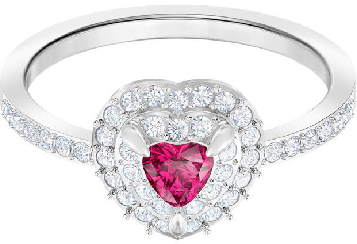 Swarovski One Ring, Medium, Red, Rhodium Plating