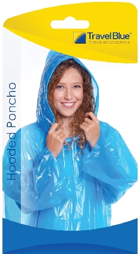 Travel Blue Poncho with hood unisex 660