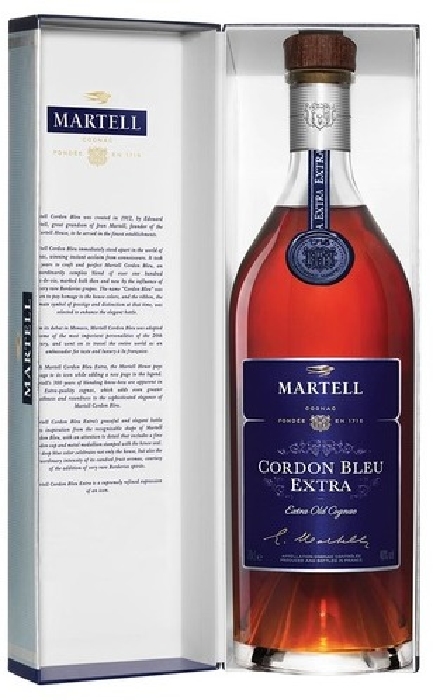 Martell Cordon Bleu Extra Cognac 40% 0.7L gift pack