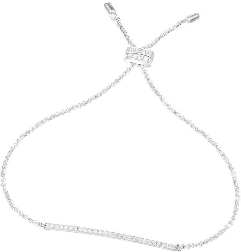 APM Monaco Adjustable Bracelet With Paved Line - Silver APM Monaco Adjustable Bracelet With Paved Line - Silver
