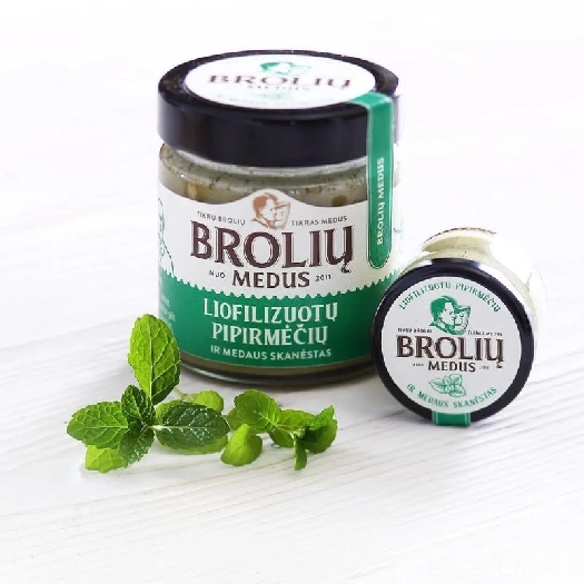 BROLIŲ MEDUS Honey with peppermint 200g