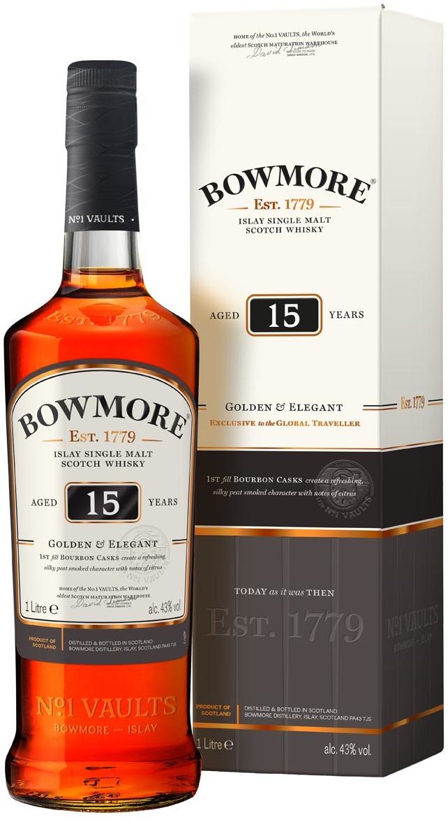 Bowmore Islay Single Malt Scotch Whisky 15y 43% 1L gift pack Bowmore Islay Single Malt Scotch Whisky 15y 43% 1L gift pack