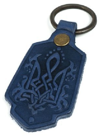 Ethnoservice Keychain "Trident - viburnum" blue