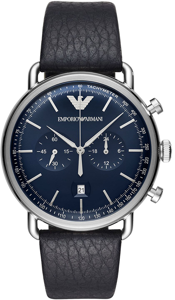 Armani Aviator Men`s watch AR11105, steel, leather Armani Aviator Men`s watch AR11105, steel, leather
