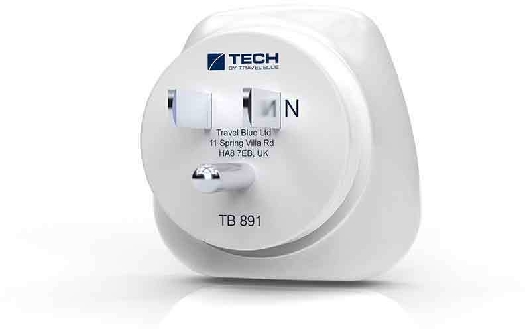 Travel Blue Europe (2 Pin) to America (USA) Travel Adaptor - Earthed TB-891