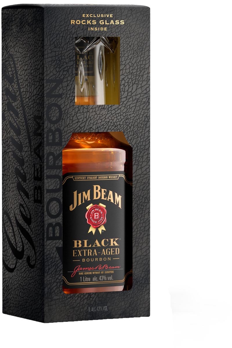Bourbon Jim Beam Black 43% 1L+1Gl 1L Bourbon Jim Beam Black 43% 1L+1Gl 1L