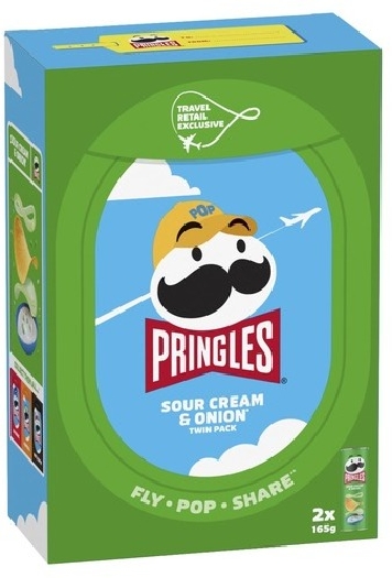 Pringles Sour Cream And Onion Travel Retail Exclusive Duo Packs 2 X 165G