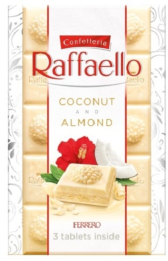 Raffaello Tablet with white chocolate flavour and creamy centre 270g