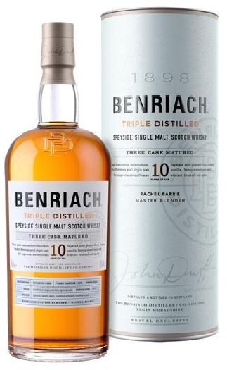 The BenRiach Triple Distilled 10J. Whisky 43% Tube 1L