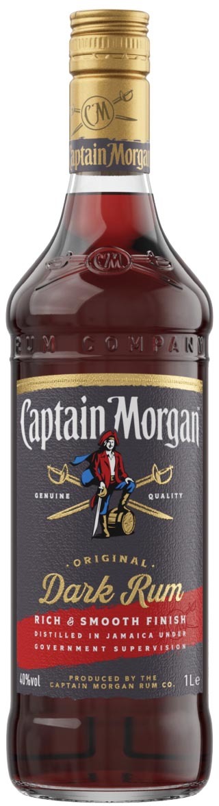 Captain Morgan Dark Spiced Rum 40% 1L Captain Morgan Dark Spiced Rum 40% 1L