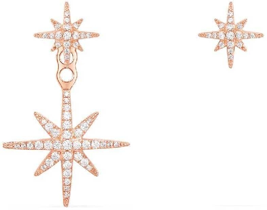 APM Monaco Météorites Asymmetric Underlobe Earrings - Pink Silver