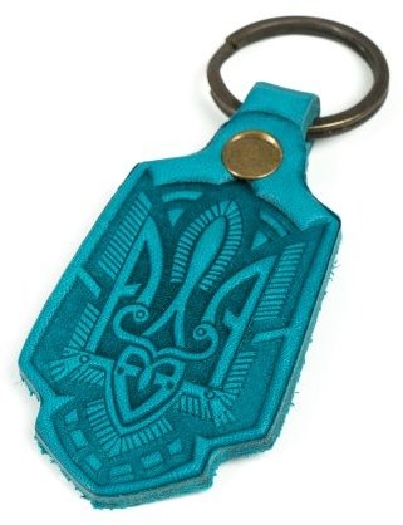 Ethnoservice Keychain "Trident - geometry" turquoise