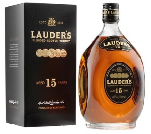 Lauder's 15 years old 40% Whiskey, Giftpack 1L