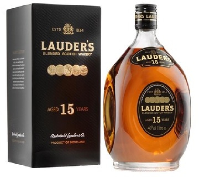 Lauder's 15 years old 40% Whiskey, Giftpack 1L