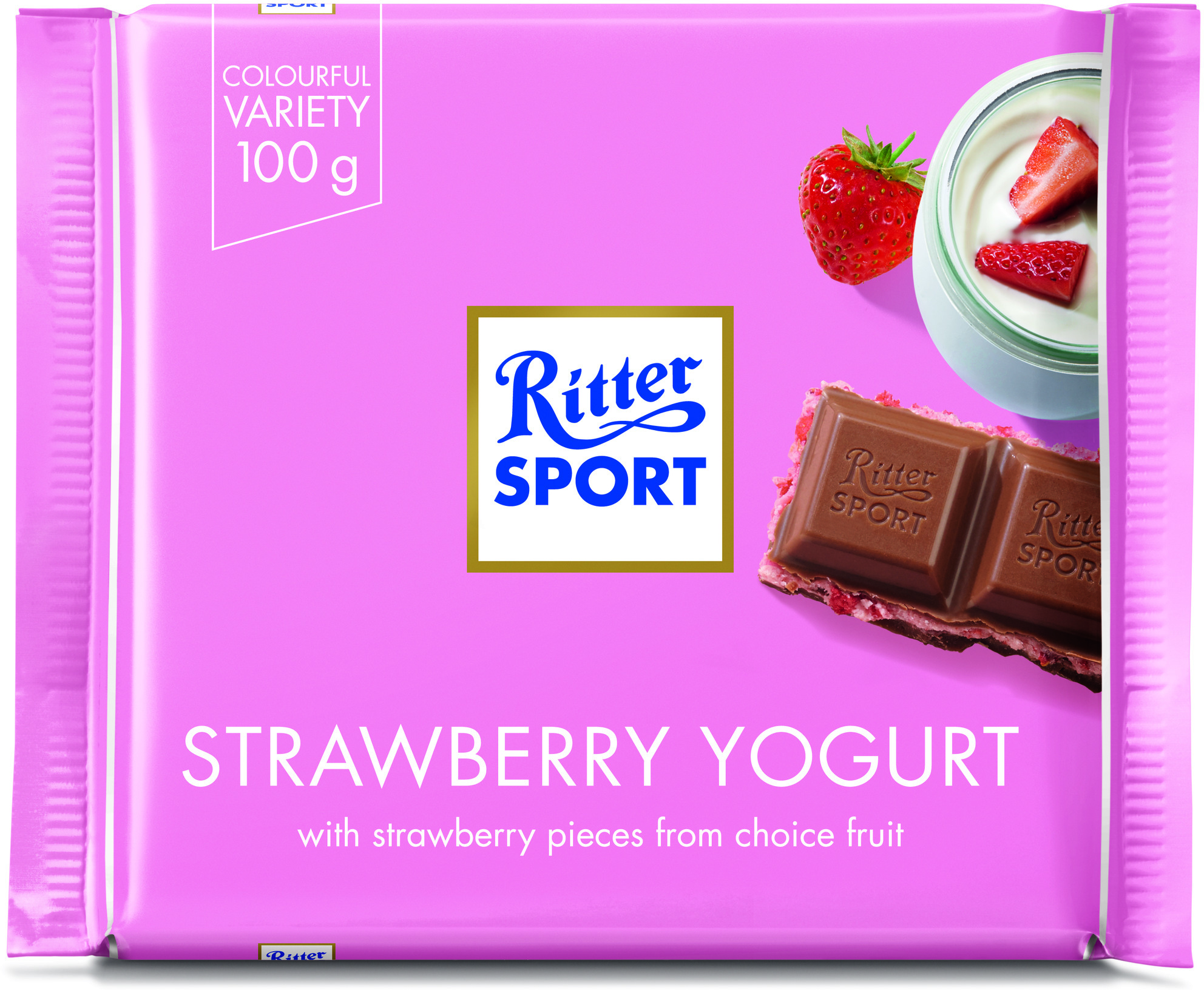 Ritter Sport Strawberry Yogurt Cream Chocolate 100g Walmart Com