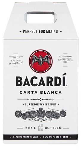 Bacardi Carta Blanca 37.5% 2x1L Twinpack 37.5% 2x1L Bacardi Carta Blanca 37.5% 2x1L Twinpack 37.5% 2x1L
