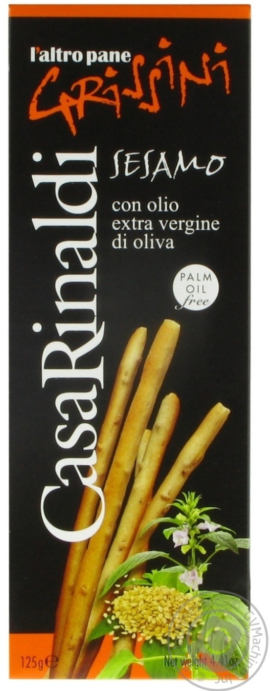 Casa Rinaldi Grissini with sesame seeds 125g Casa Rinaldi Grissini with sesame seeds 125g