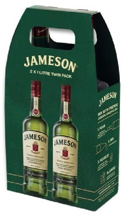 Jameson Triple Distilled Irish Whiskey Twinpack 40% 2x1L