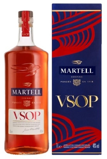 Martell VSOP Red Barrel Cognac 40% 1L gift pack