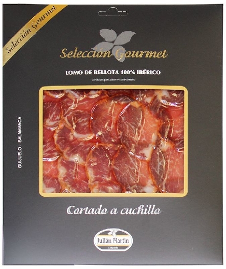 Julián Martín Sliced acorn-fed 100% Iberico pork loin Gourmet knife-cut 100 g package 100g