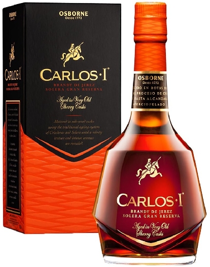 Carlos I, Brandy de Jerez, Solera Gran Reserva, 40% 1L gift pack