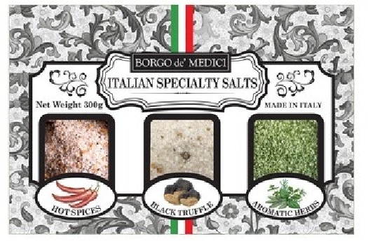 Borgo de' Medici Italian Salt Selection (Chilli Pepper; Truffle; Tuscan Herbs) 3x100g