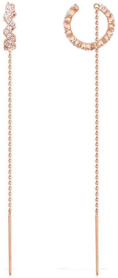 APM Monaco Up And Down Dropping Earrings - Pink Silver APM Monaco Up And Down Dropping Earrings - Pink Silver