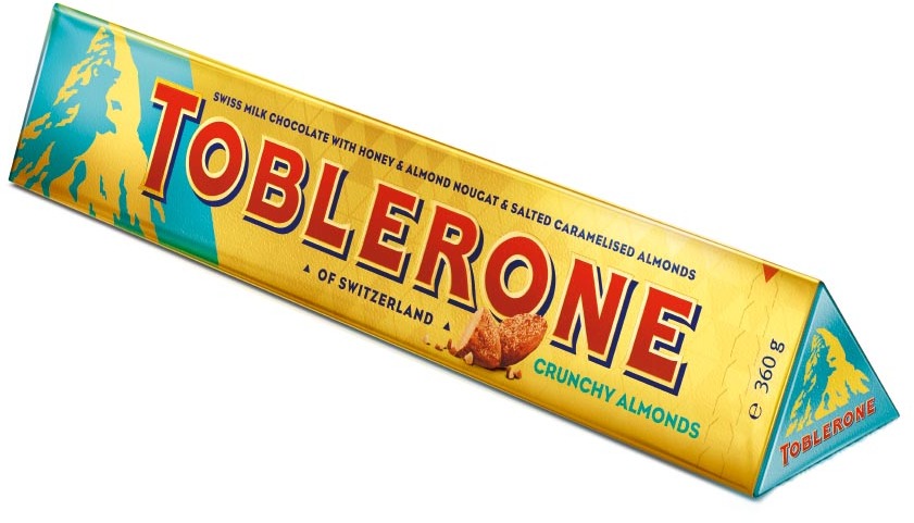 Шоколад в треугольной упаковке Toblerone