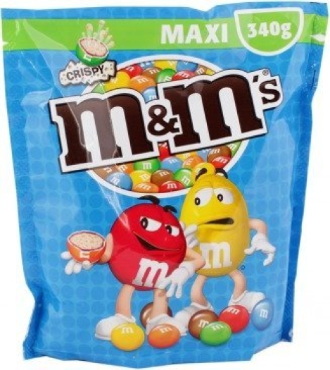 Crispy maxi pouch M&M's 340g in duty-free at bordershop Chop Tysa