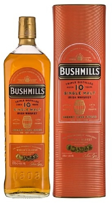 Bushmills Sherry Cask Single Malt Irish Whiskey 10y 46% 1L gift pack