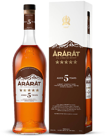 Ararat 5 Stars gift box brandy 40% 0.7L