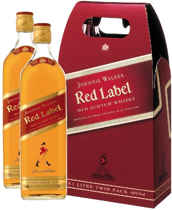 Johnnie Walker Red Label Blended Scotch Whisky 40% 2x1L Twinpack
