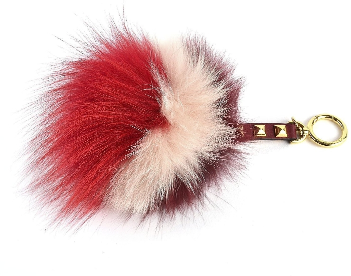 Michael Kors Mk Charms Fur Key Fob Crimson&Pink&Red
