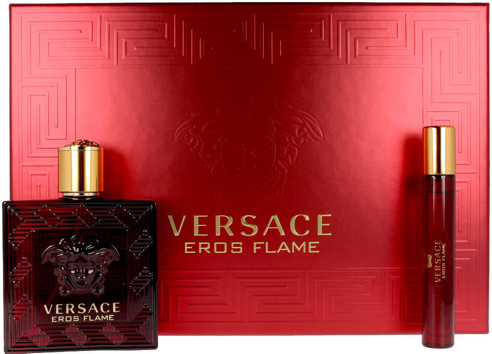 Eros collection. Versace Eros Flame. Версаче Эрос миниатюра. Versace Eros Flame пробник. Versace Eros Flame логотип.