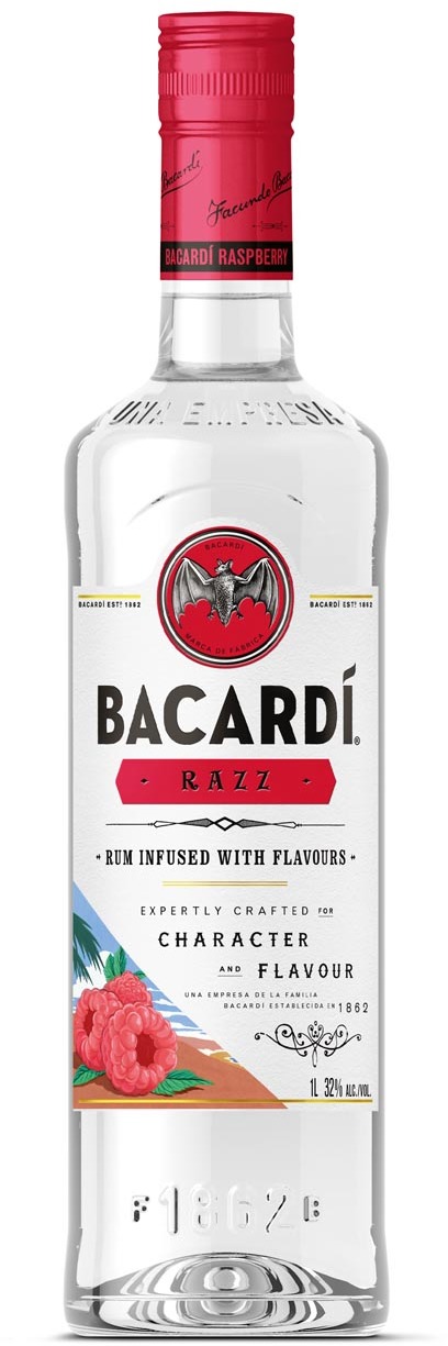 Bacardi Razz Flavoured Rum 32% 1L Bacardi Razz Flavoured Rum 32% 1L