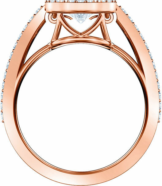 Swarovski Sparkling Dance Round Ring, White, Rose Gold Plating 52 Swarovski Sparkling Dance Round Ring, White, Rose Gold Plating 52