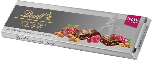 Lindt Silver Tablet Dark Berry Almond 300g