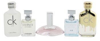 Calvin Klein Women's Coffret: CK One 10 ml + Eternity for Women 5 ml + Euphoria for Women 4 ml + One Gold 10 ml + Eternity Air Calvin Klein Women's Coffret: CK One 10 ml + Eternity for Women 5 ml + Euphoria for Women 4 ml + One Gold 10 ml + Eternity Air