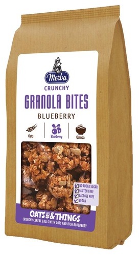Merba Cereal Balls with whole grain oat flakes, blueberry and quinoa 125g Merba Cereal Balls with whole grain oat flakes, blueberry and quinoa 125g