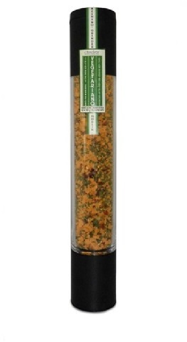 Il Boschetto Tall Refillable Grinder with Sea Salt, Herbs, Spices and Turmeric 465g