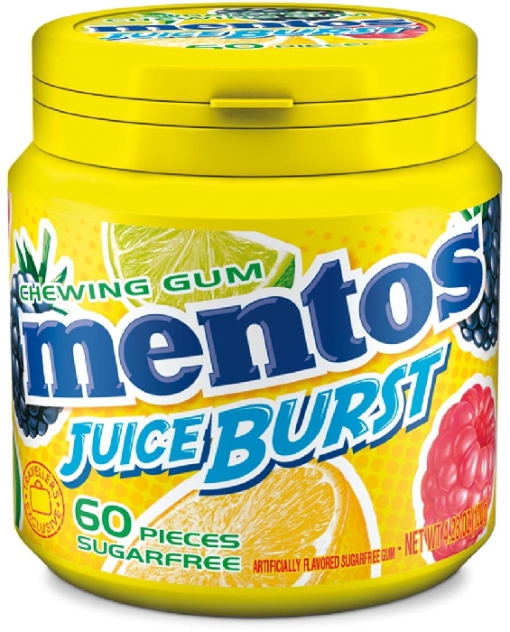 Mentos Gum Juice Burst Yellow sugarfree, 120g