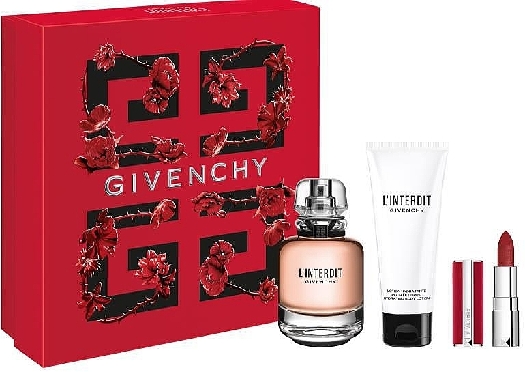 Givenchy L'Interdit Set cont: L'Interdit Eau de Parfum 80 ml + Body Lotion 75 ml + Mini Rouge 333 XMAS