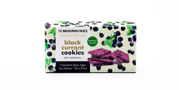 The Beginnings Blackcurrant cookies made with berries, fruits&nuts 80g